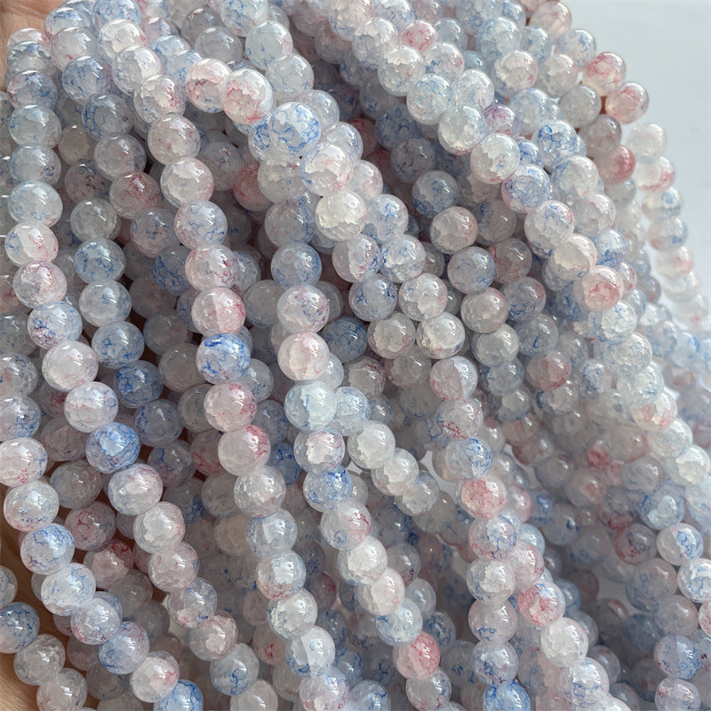 Crackle Round Glass Beads 8mm Dual Color Soft Pastel 200pcs 2