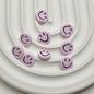Smiling Face Metal Beads 10mm Baking Painted Zinc Alloy 50pcs 10