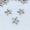 Starfish Metal Beads 15mm Antique Silver Tone 100pcs