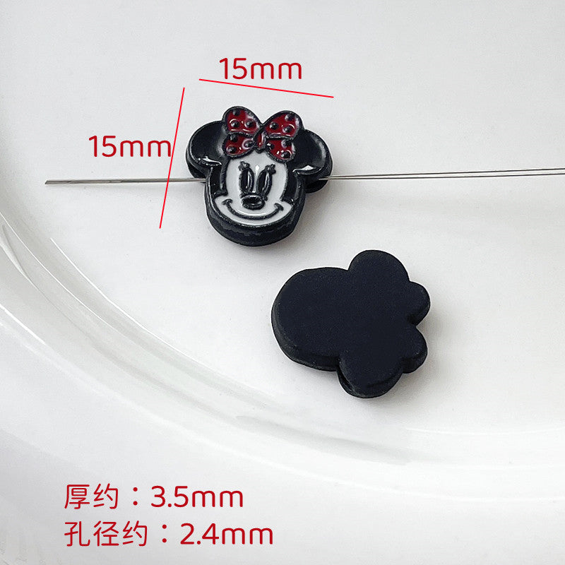 Cartoon Character Metal Beads Colorful Enamel Alloy 10pcs 13