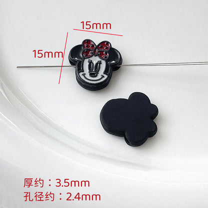Cartoon Character Metal Beads Colorful Enamel Alloy 10pcs 13