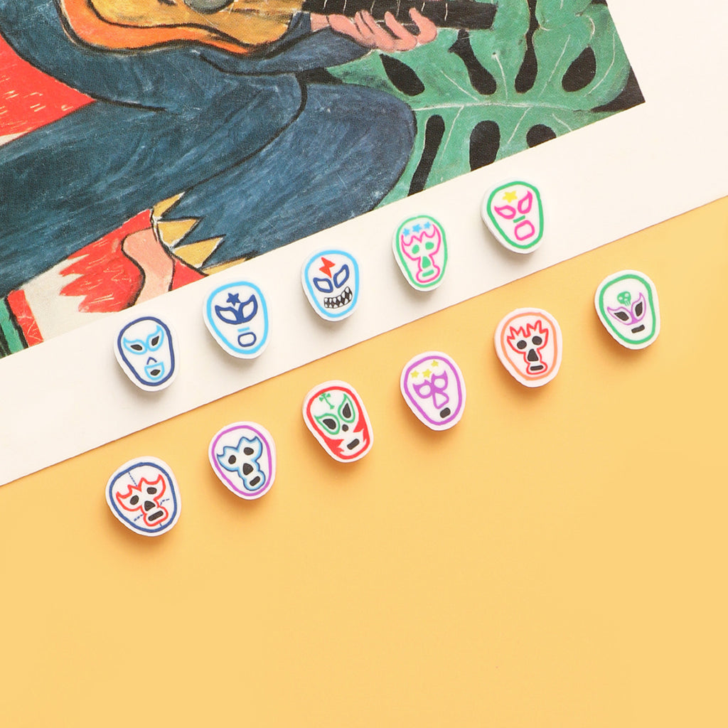Flat Clay Beads 10mm Facial Painting Pattern Polymer 100pcs 3