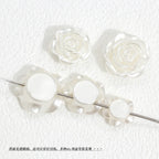 Pearl Imitation Camellia Acrylic Beads 10-18mm ABS Plastic 50pcs 3
