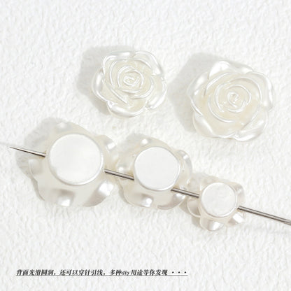 Pearl Imitation Camellia Acrylic Beads 10-18mm ABS Plastic 50pcs 3