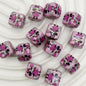 Square Acrylic Beads 14mm Diagonal-Hole Mickey and Sanrio Printed 50pcs 6