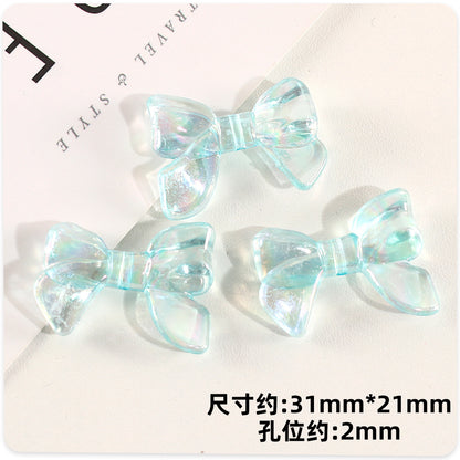 Transparent Bow Acrylic Beads 31mm AB Colored Plating 1pc 8