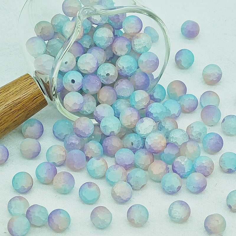 Frosted Round Glass Beads 10mm Matte Mixed Colors 50pcs 5