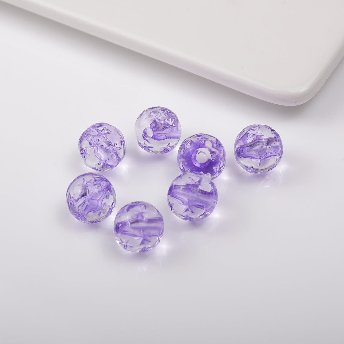 Transparent Star Core Acrylic Beads 9.8mm Colorful Mixed 200pcs 6