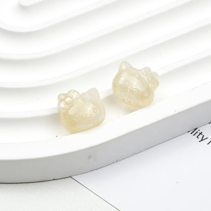 Vintage Hello Kitty Acrylic Beads 11mm Imitation Jade 100pcs 8