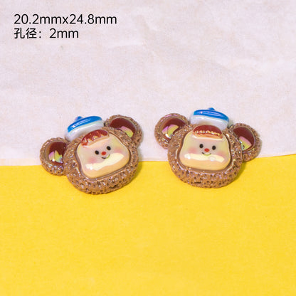 Plating Cute Duoduo Girl Series Resin Beads Glossy Animal Faces 10pcs 9