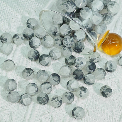 Frosted Round Glass Beads 6mm Colorful Speckled Matte Finish 50pcs 28