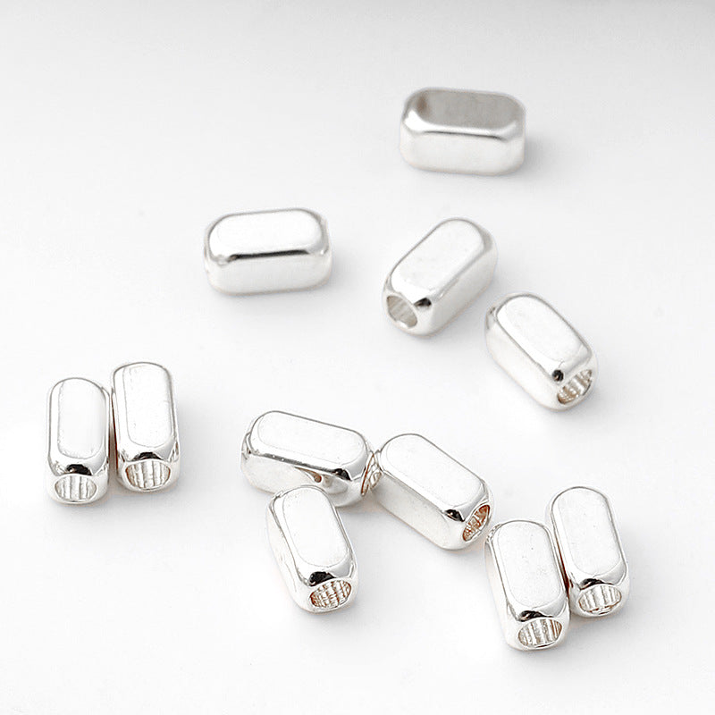 Brass Rectangular Tube Metal Beads 4mm Polished Finish 100pcs 4