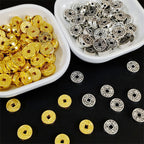 Flat Metal Beads 10mm Vintage Copper Coin with Square Hole 100pcs 2