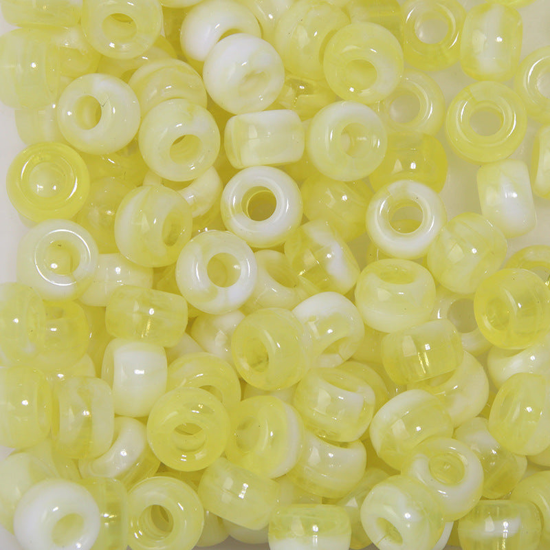 Multicolor Pony Beads Acrylic 9mm Smooth Finish 100pcs 38