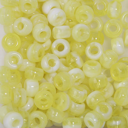 Multicolor Pony Beads Acrylic 9mm Smooth Finish 100pcs 38