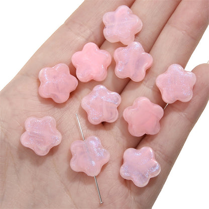 Pearl Flower Acrylic Beads 15mm Pastel Colors 20pcs 8