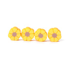 Tiny Daisy Flower Clay Beads 9mm Yellow Polymer 100pcs 5