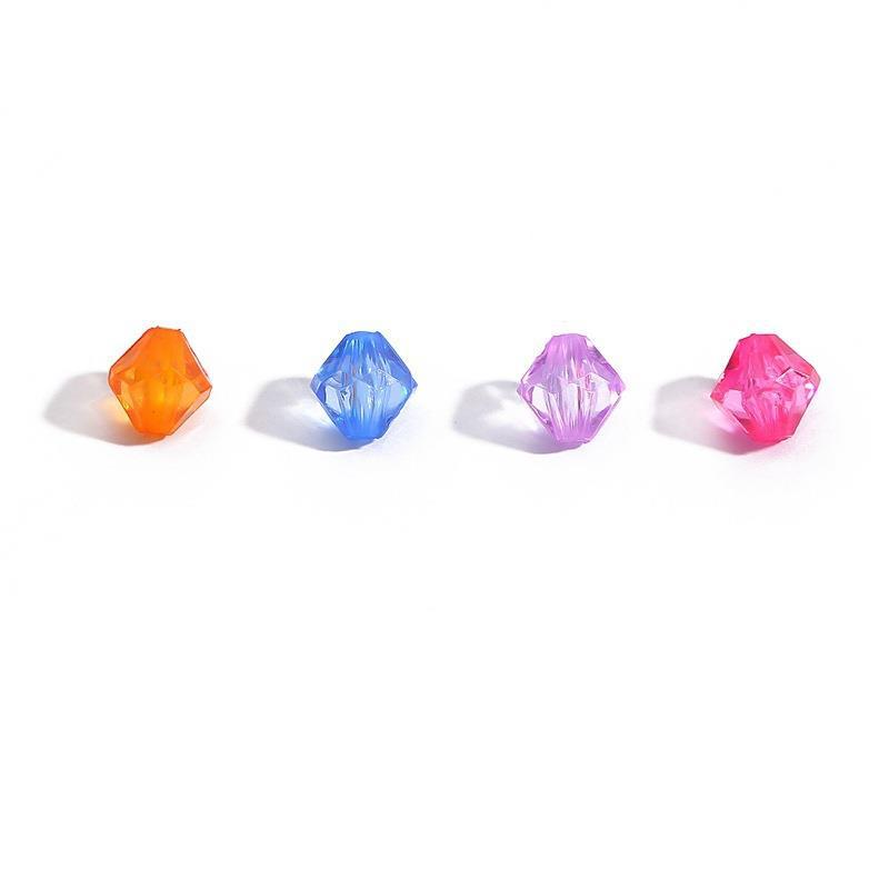 Transparent Rhombus Acrylic Beads 4-10mm Colored Mixed 5