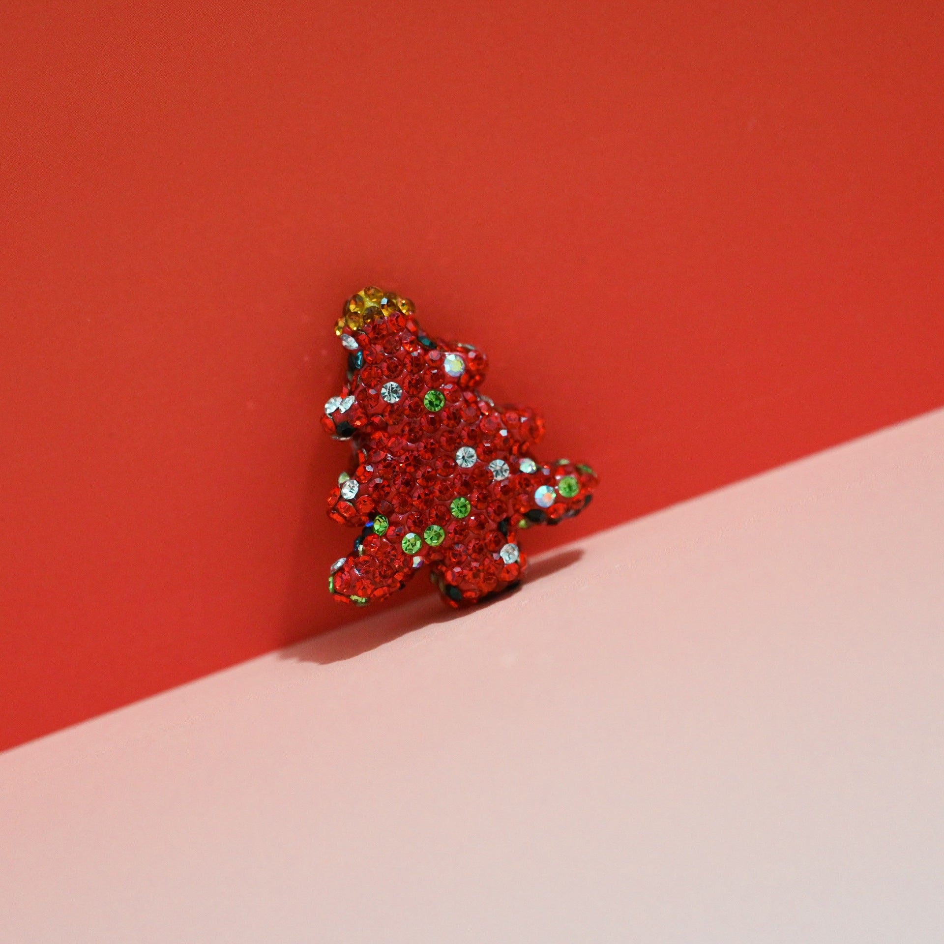 Polymer Clay Christmas Tree Rhinestone Beads 30mm Festive Holiday 10pcs 3