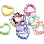 Solid Color Plated Love Circle 39X43mm Acrylic Beads 10pcs 3