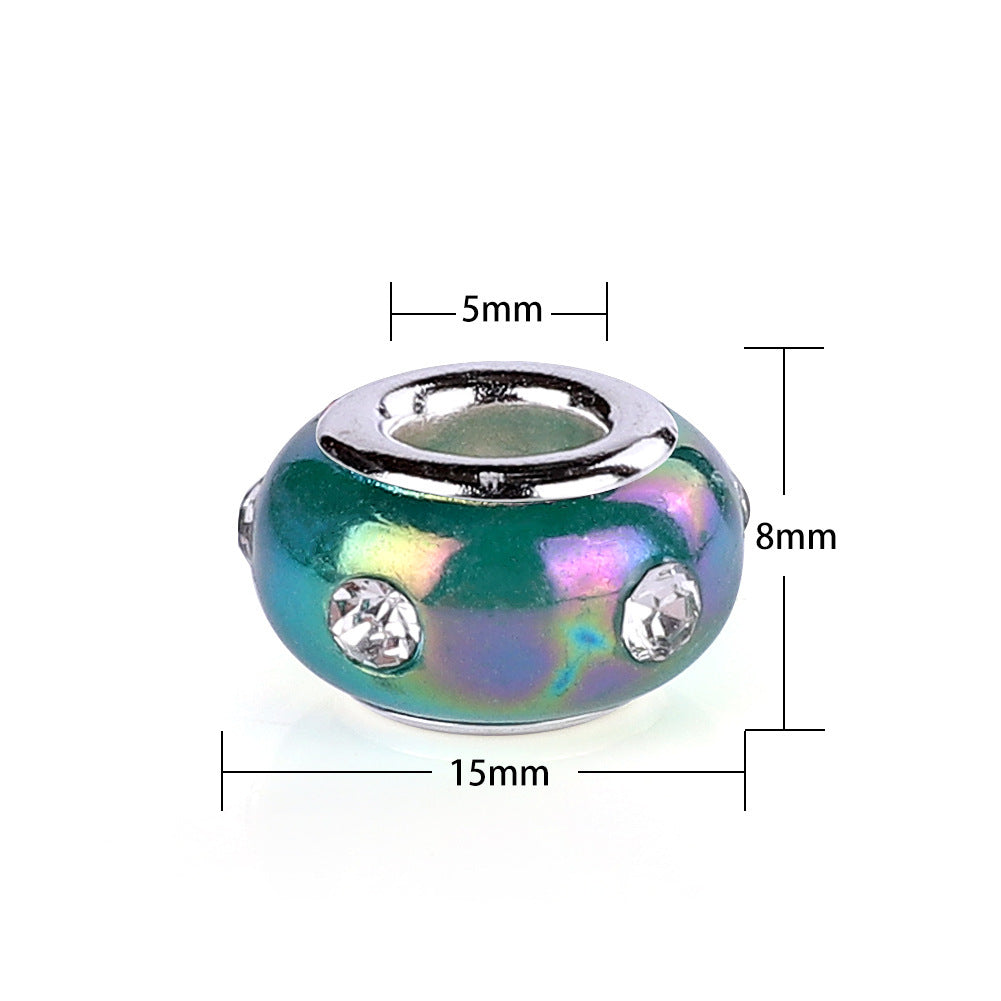 Resin Rhinestone Spacer Beads 15mm Colorful 50pcs 2