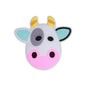 Silicone Focal Beads Cow Smiling Faces Pink Gray 20pcs 9