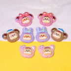 Plating Cute Duoduo Girl Series Resin Beads Glossy Animal Faces 10pcs
