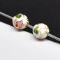 Flower Leaf Pattern Metal Beads 6/8/10mm Colorful Cloisonne Enamel 10pcs 19