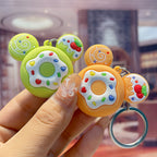 Cartoon Donut Keychain PVC Pastel Colors Big Ears Design 2