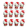 Silicone 3D Focal Beads Christmas Cartoon Animals Grinch Faces with Pink Bows 20Pcs 4