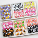 Hand-Painted Halloween Pumpkin Ghost Acrylic Beads 16mm