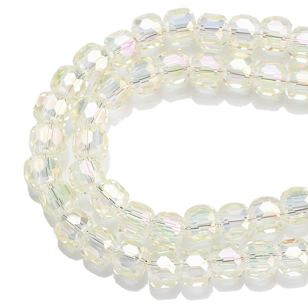 Faceted Glass Beads 8mm Plating Large Hole Mixed Colors 50pcs 20