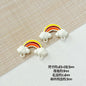 Painted Rainbow and Swing Plate Metal Beads 43mm 28mm Baking Finish 10pcs 6