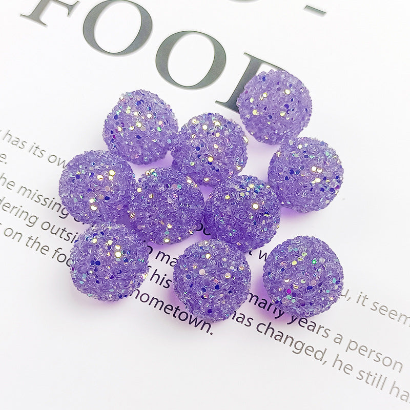 Glitter Bubblegum Beads 16mm Colorful Iridescent Sparkle 1pc 26