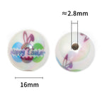 Plating Easter Series Printed Acrylic Beads 16mm Glossy Pastel 50pcs 3