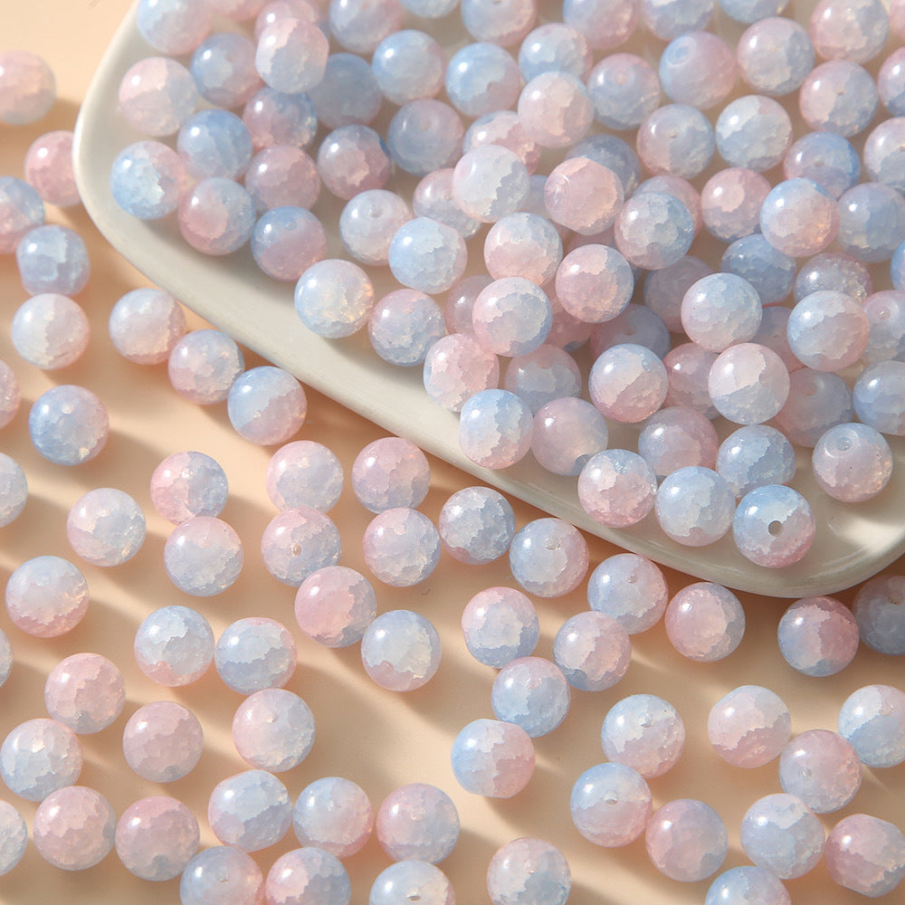 Crackle Round Glass Beads 10mm Antique Style Gradient Pastel 100pcs 2