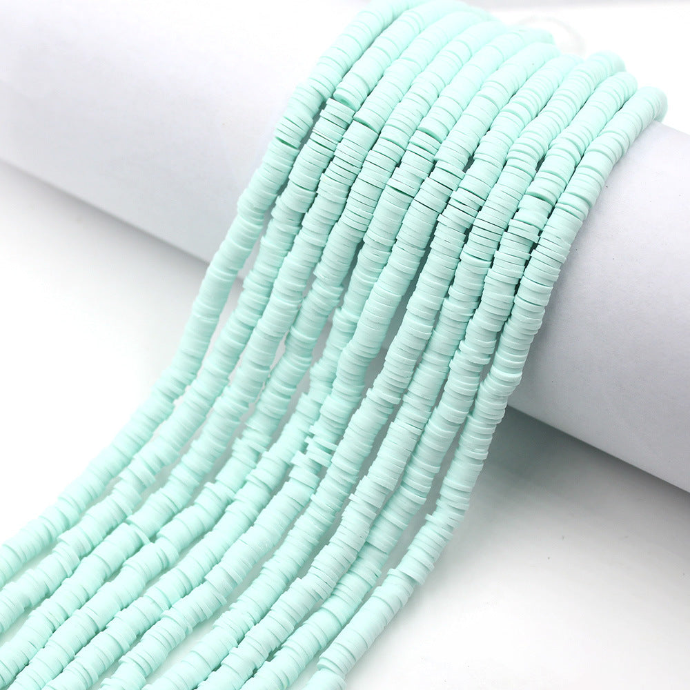 Flat Clay Beads 6mm Solid Color Polymer Spacer Discs 10strands 39
