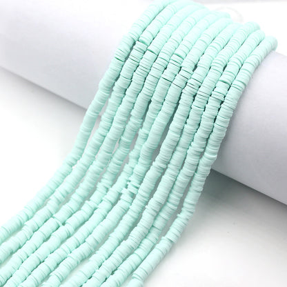 Flat Clay Beads 6mm Solid Color Polymer Spacer Discs 10strands 39