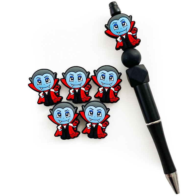 Silicone Focal Beads Vampire Holding Dripping Heart 20pcs 2