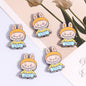 Cheerful Bunny Ear Metal Beads 24mm Colorful Enamel Alloy 10pcs 13