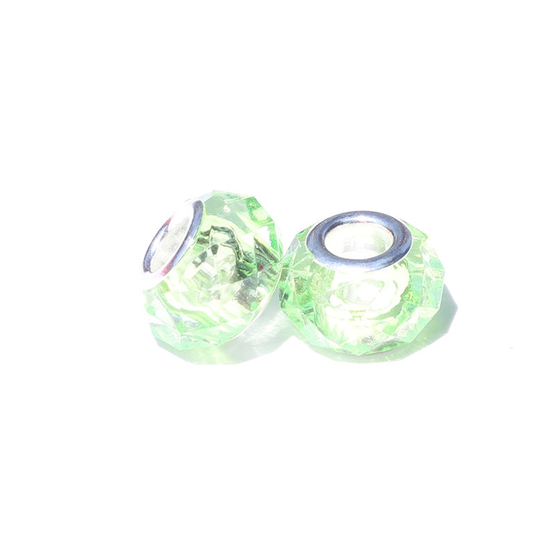 Acrylic Facet Spacer Beads 14mm Large Hole 100pcs 23
