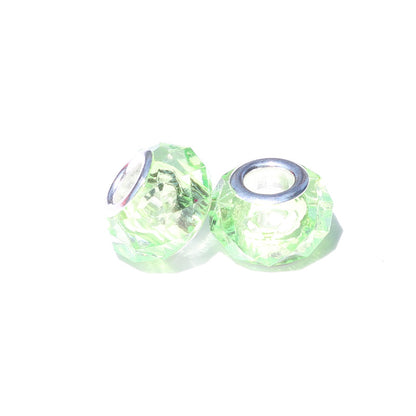 Acrylic Facet Spacer Beads 14mm Large Hole 100pcs 23