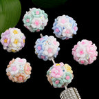 Rhinestone Flower Clay Beads 21mm Pastel Multicolor 10pcs