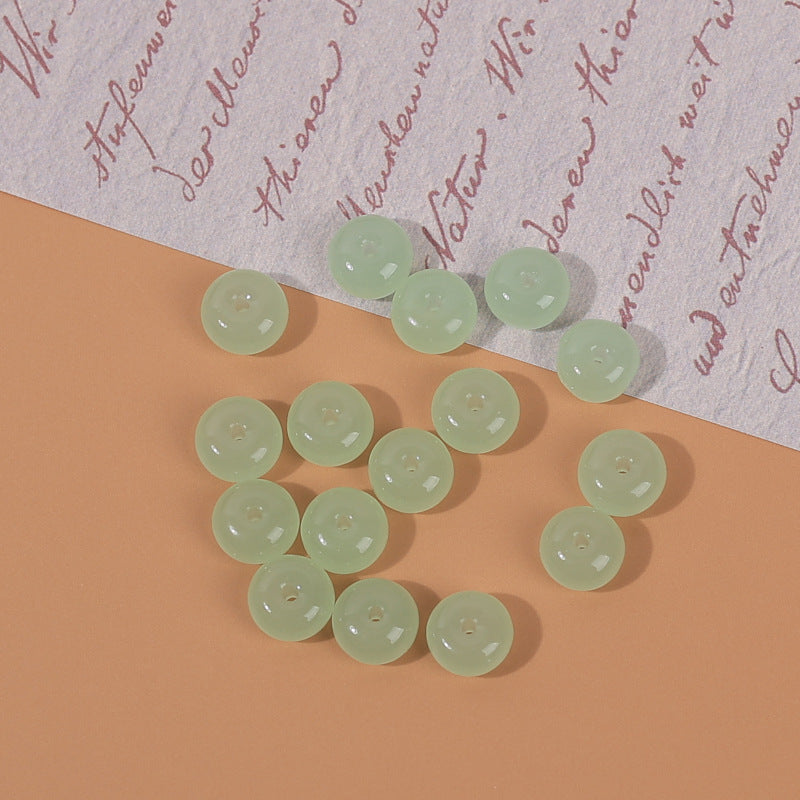 Glass Round Spacer Beads 6mm 8mm Imitation Jade Color 100pcs 18