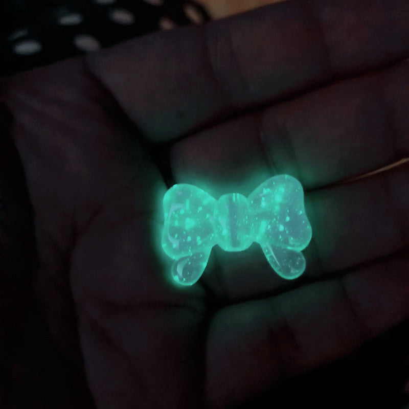 Glow Bow Acrylic Beads 20x29mm Glow In The Dark Powder 100pcs 6