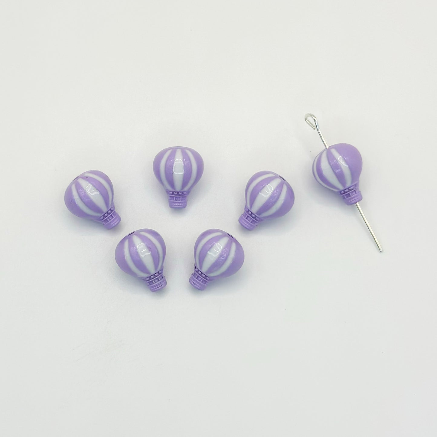 Hot Air Balloon Metal Beads 12mm Painted Alloy 10pcs 12
