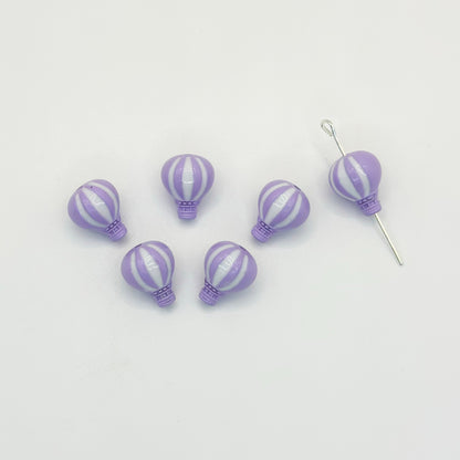 Hot Air Balloon Metal Beads 12mm Painted Alloy 10pcs 12