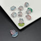 Tulip Transparent Glass Beads 12mm Pink Green Floral 100pcs 14