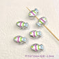 Painted Fish Acrylic Beads 22x13mm Glossy Pastel Neon Wavy Lines 10pcs 11