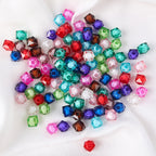 Faceted Acrylic Sago Beads 8-10mm Glossy Translucent 100pcs 3